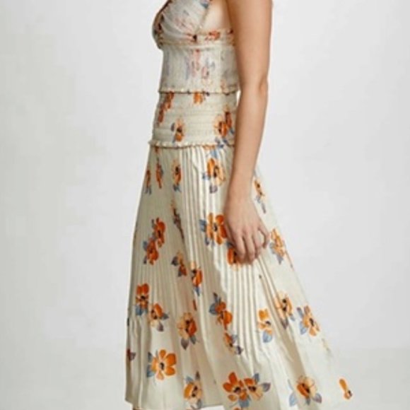 NWT $648 NICHOLAS Cross Front Smocked Midi Dress - Sz 8 - Picture 6 of 10